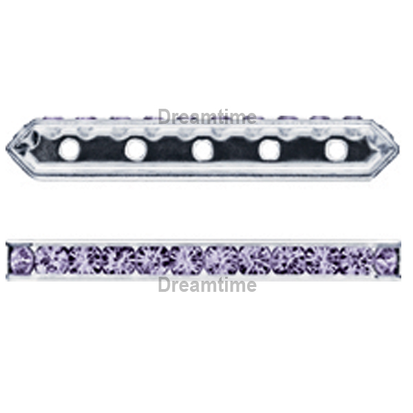 Dreamtime Crystal DC 77730 Rondelle Spacer Bars 5 Hole Tanzanite/Silver